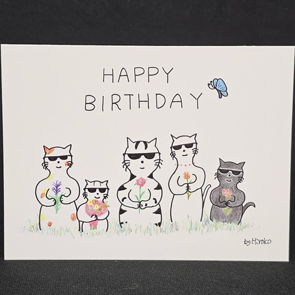 Birthday Card Cool Cats