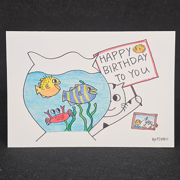 Birthday Card Happy Birthday Puffer Fish