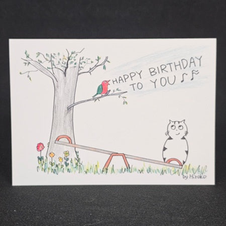 Birthday Card Bird Singing